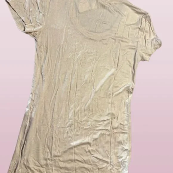 Beige Scoop Neck T Shirt  T1464M  NWT Boutique - Picture 6 of 6